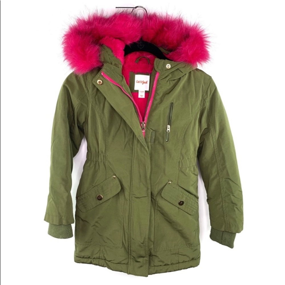 Cat & Jack Girls Green and Pink Winter Jacket